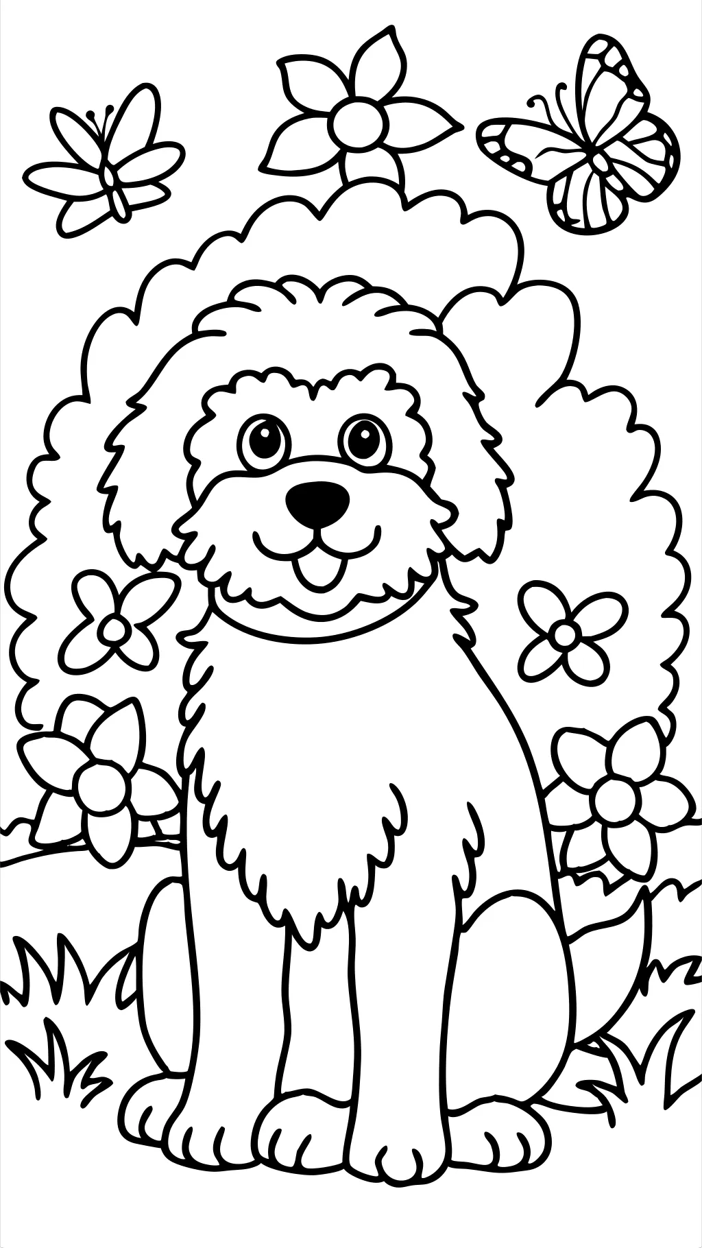 Página para colorear de Bernedoodle